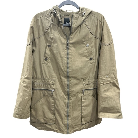 Sam Edelman Jackets & Blazers - Sam Edelman Khaki Utility Hooded Jacket Size: L